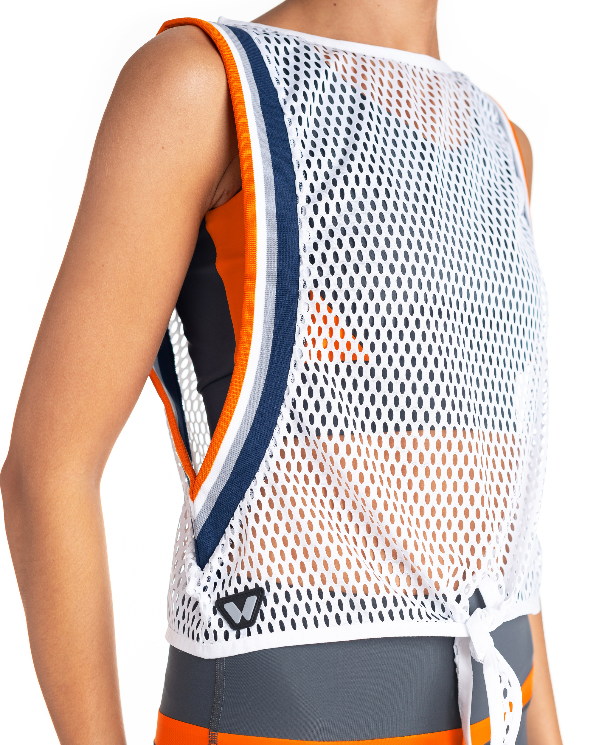 Verlichting spoor leven SPORT MESH TOP WHITE Sport tank top, perfect to complete your
