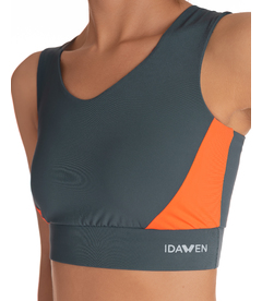 SPORT TOP GREY Sport top in grey and orange. The back has a