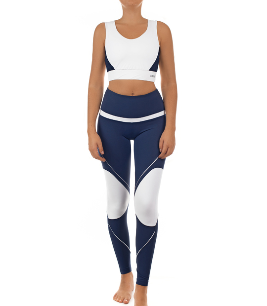 SPORT LEGGING FOR WOMAN, BLUE AND WHITE