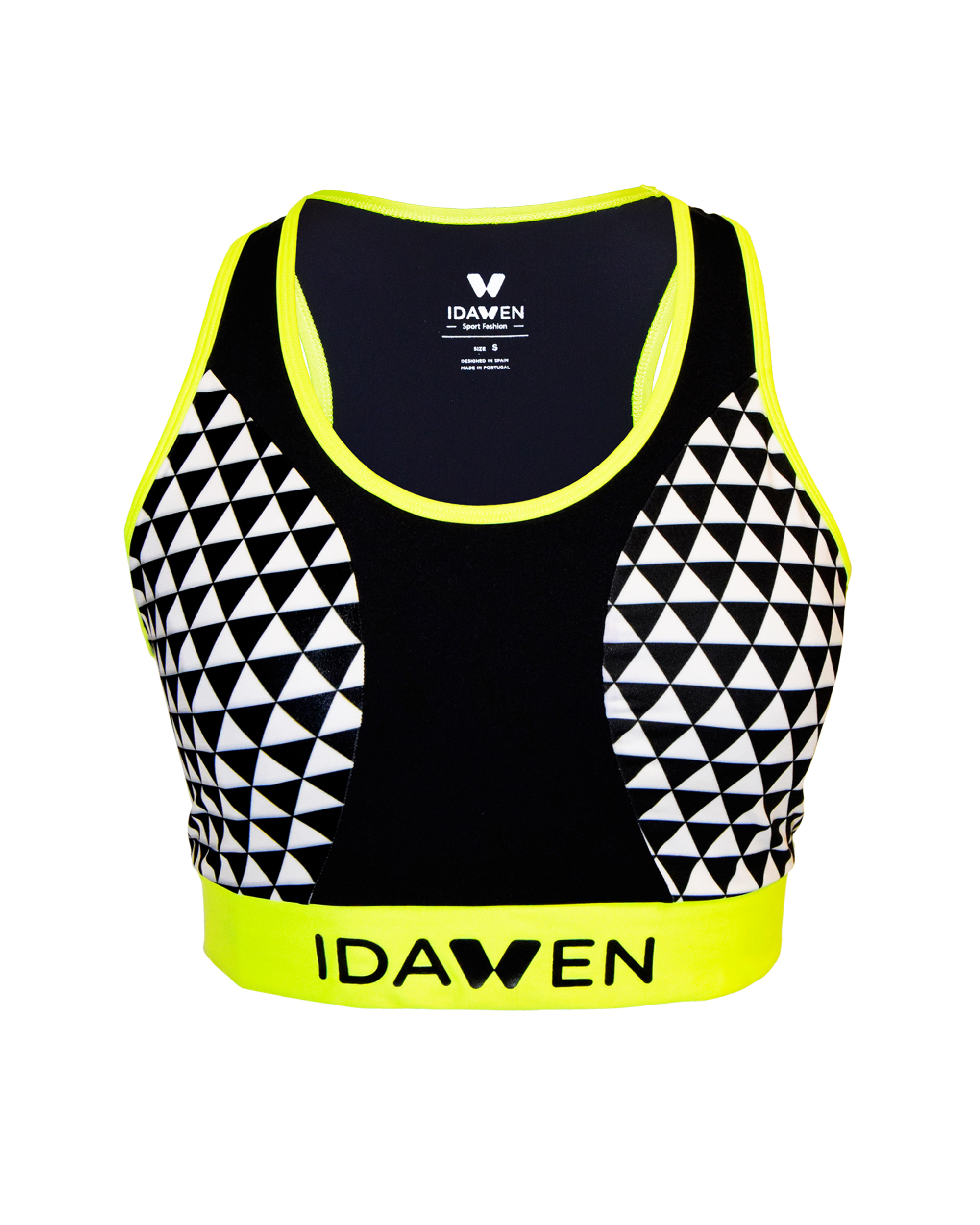 SPORTS BRA WHITE AND BLACK SPORTS BRAS AND TOPS CE IDAWEN -